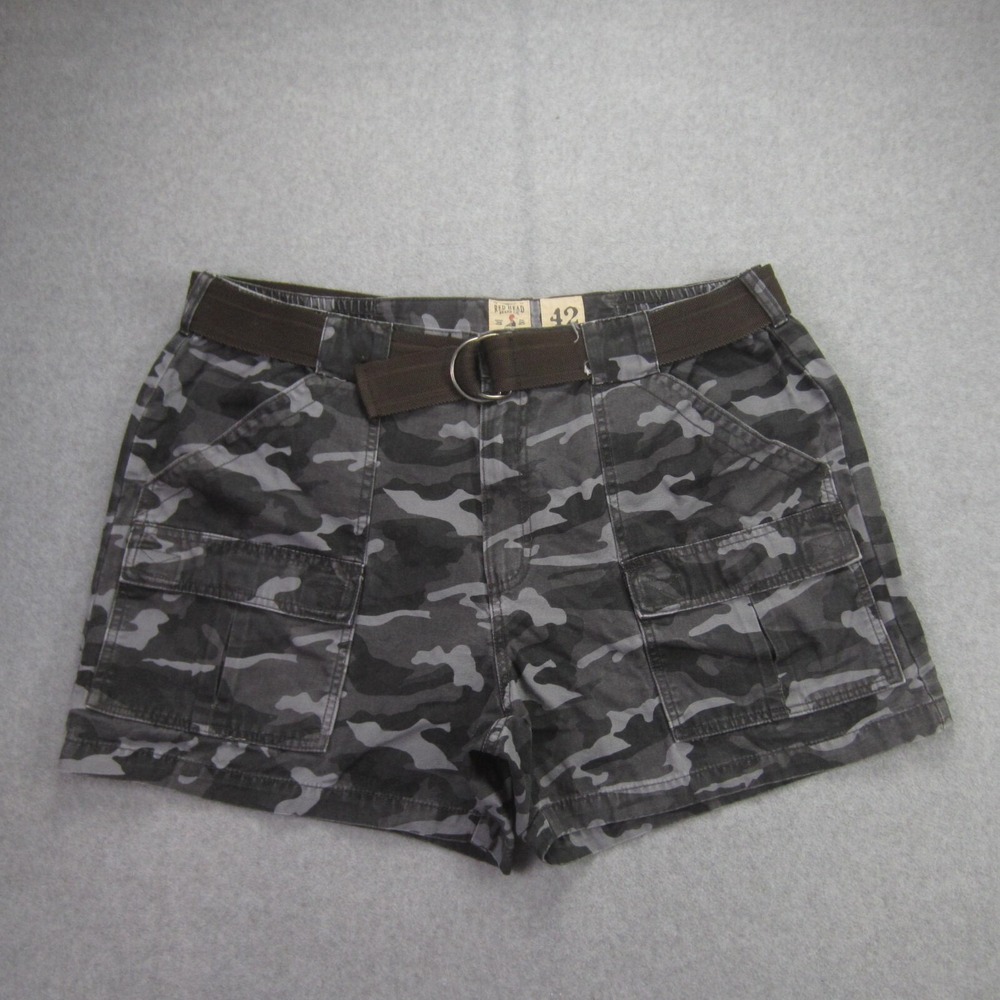 RedHead Mens Shorts 42 (39x4) Gray Camo Cargo Belted Canvas Beachcomber READ